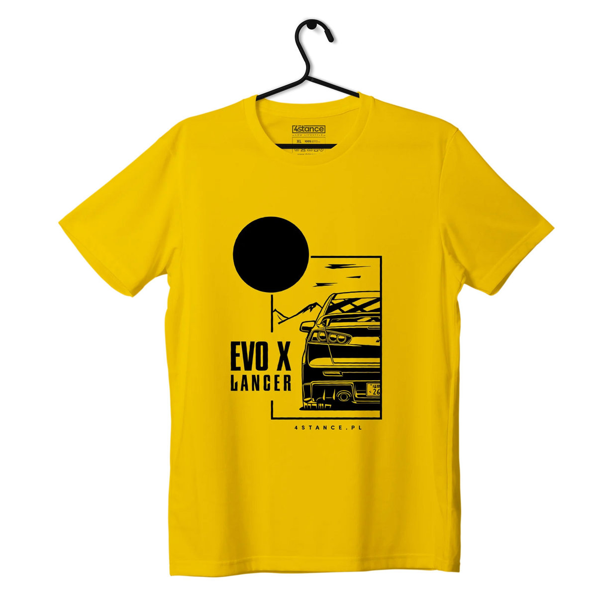 T-shirt koszulka Mitsubishi Lancer Evo X żółta-4XL