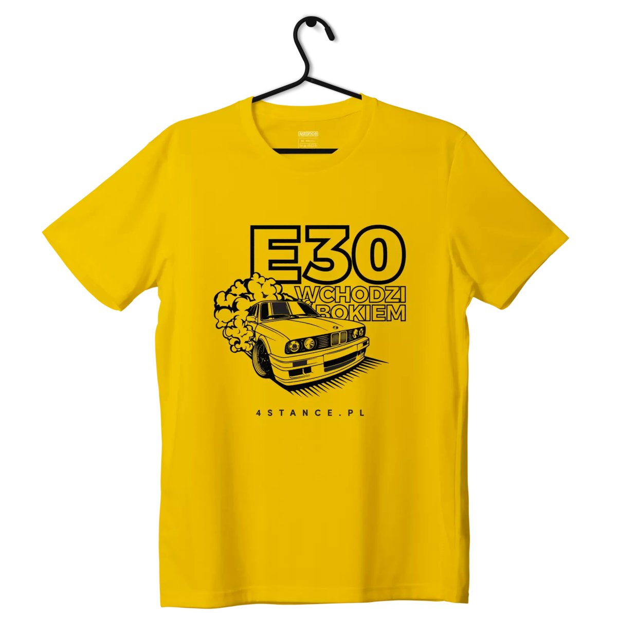 T-shirt koszulka BMW E30 Wchodzi bokiem żółta-3XL
