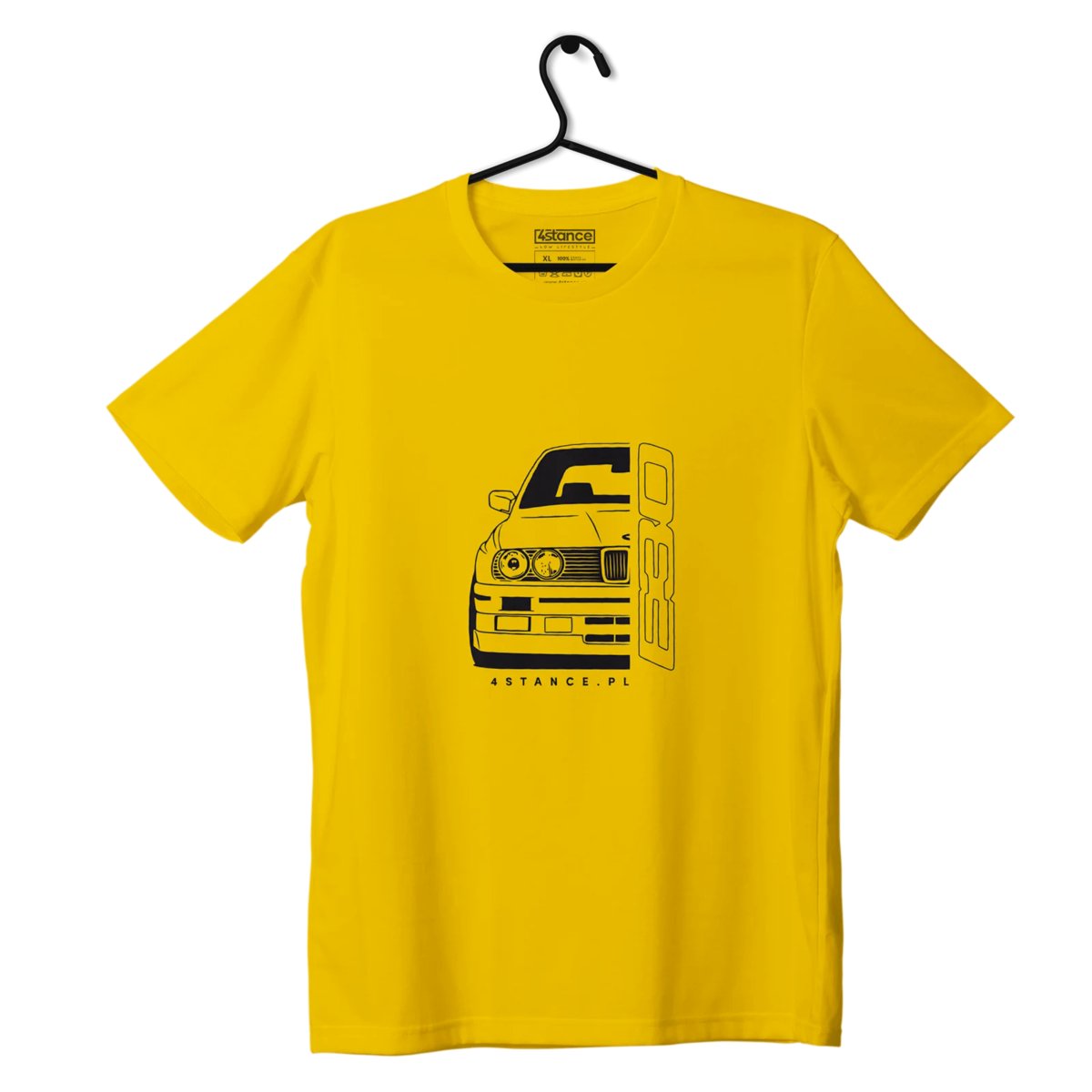 T-shirt koszulka przód BMW E30 żółta-M