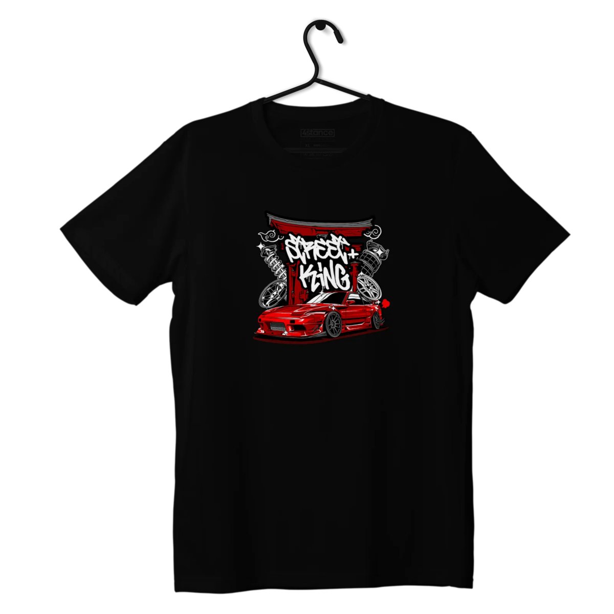 Czarny T-shirt koszulka Nissan 180SX Street King-XS