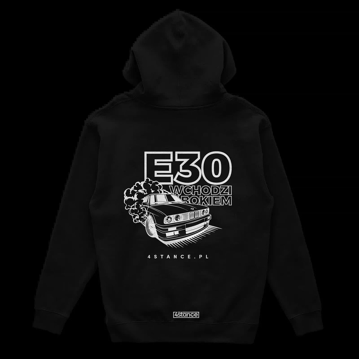 Bluza z kapturem BMW E30 Wchodzi bokiem czarna-L