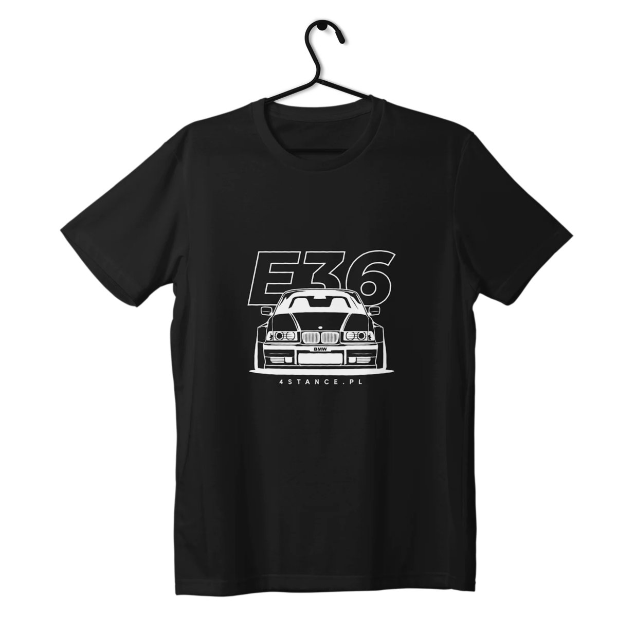 T-shirt koszulka przód BMW E36 czarna-L