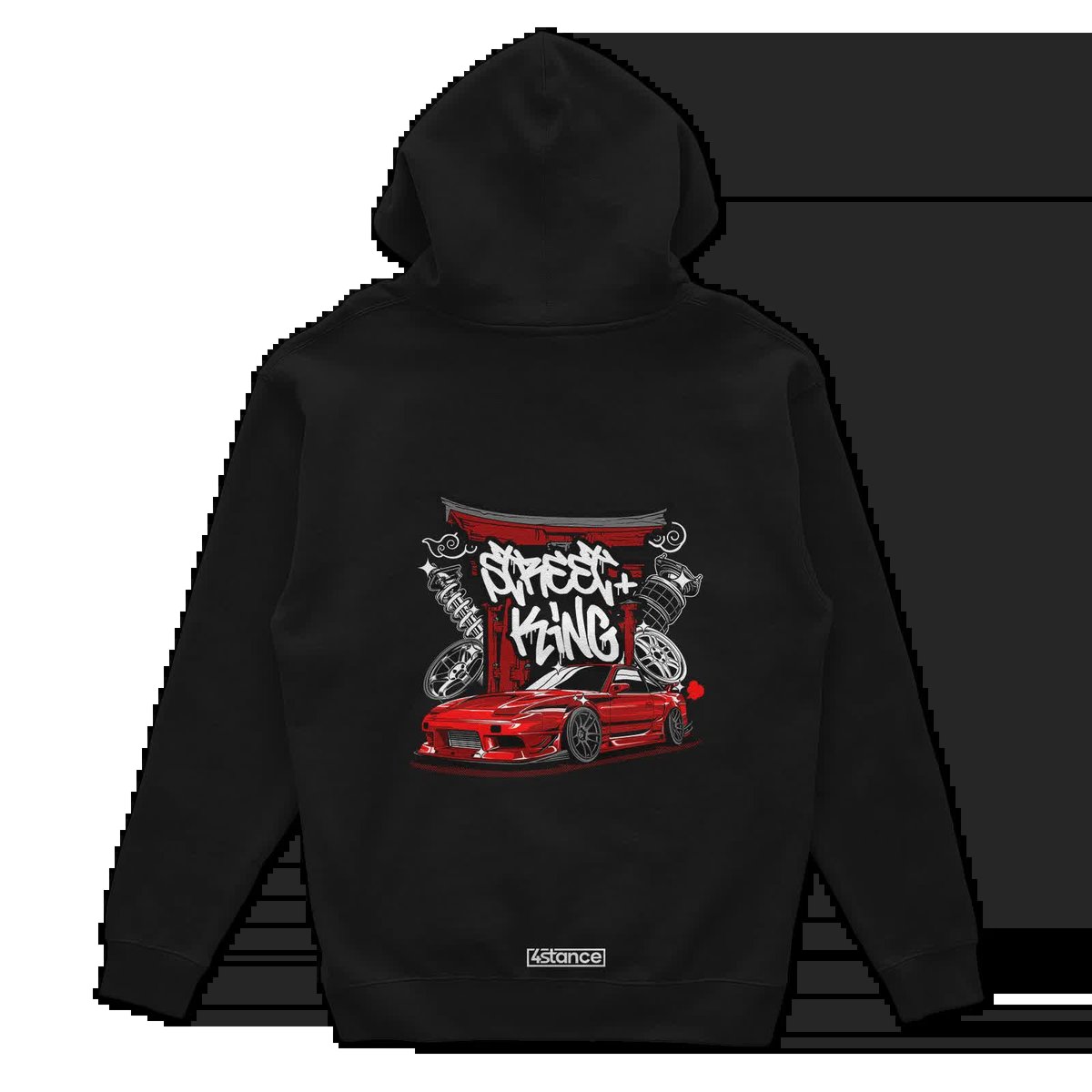 Czarna bluza z kapturem Nissan 180SX Street King-M