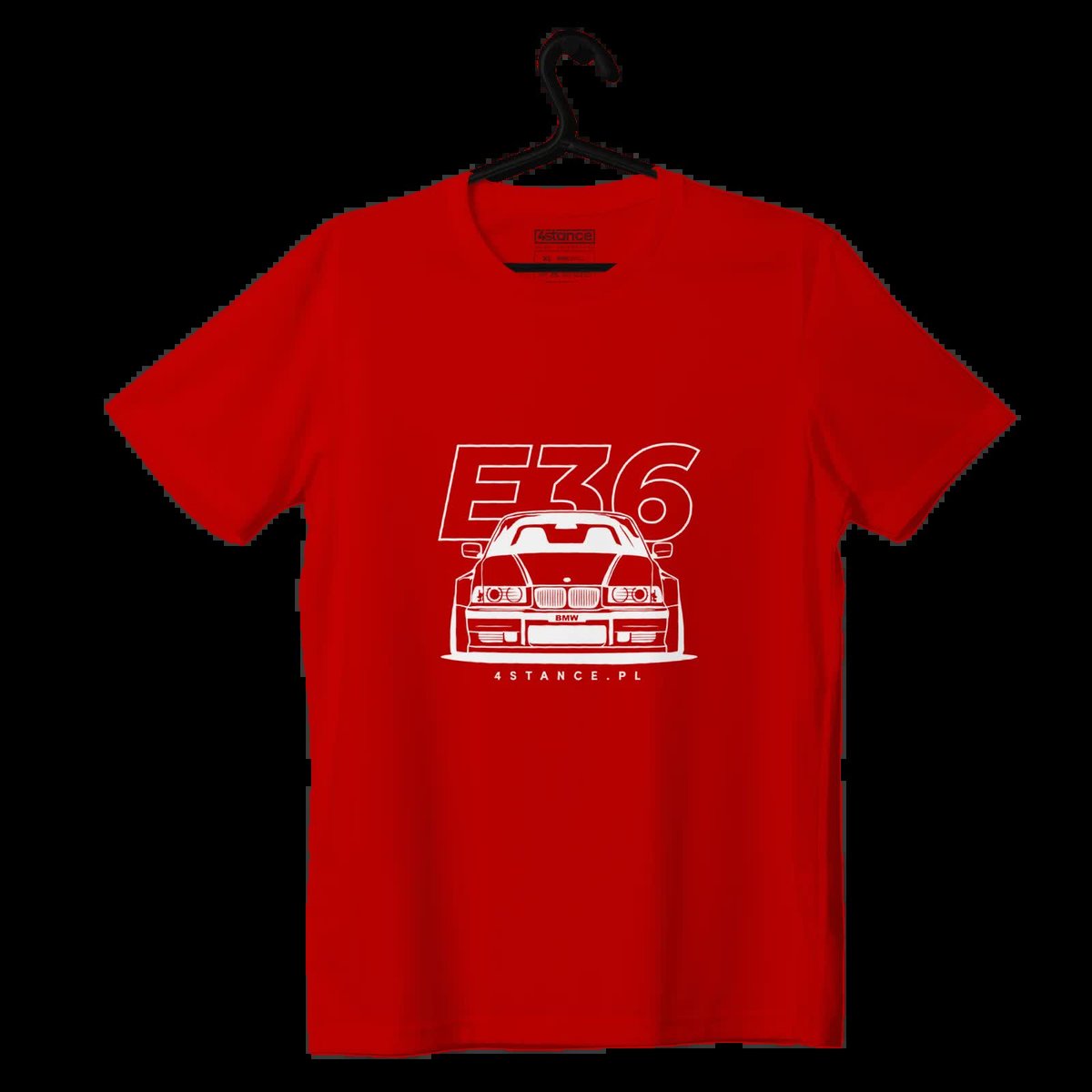 T-shirt koszulka przód BMW E36 czerwona-M