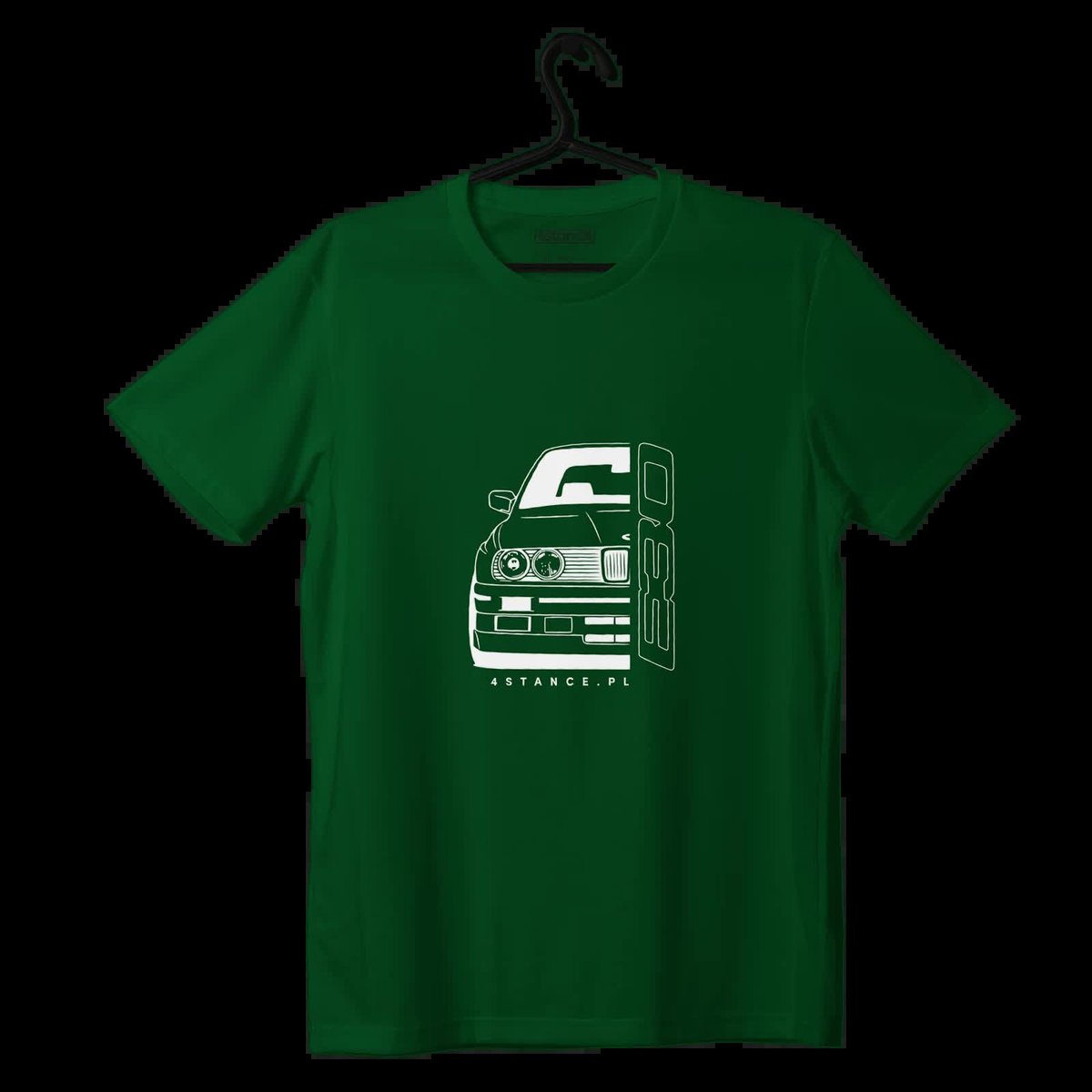 T-shirt koszulka przód BMW E30 zielona-S