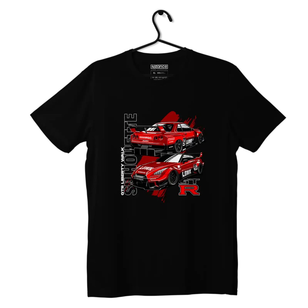 Czarny T-shirt Nissan Skyline R35 Silhouette-S
