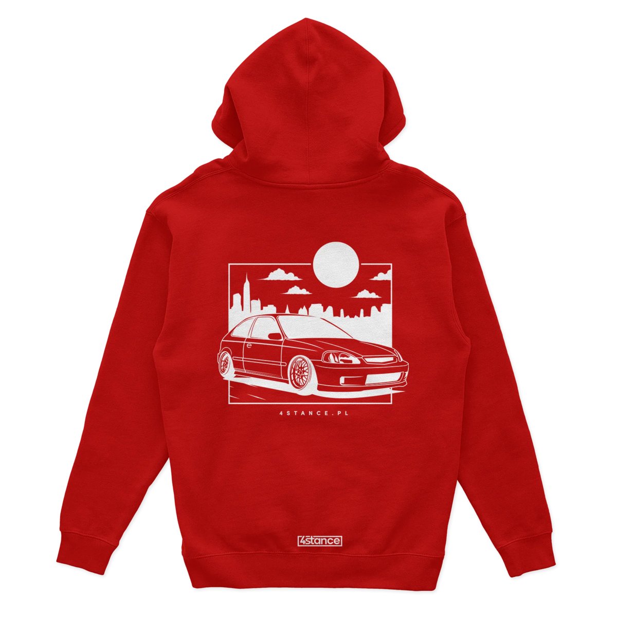 Bluza z kapturem Honda Civic VI JDM czerwona-XS