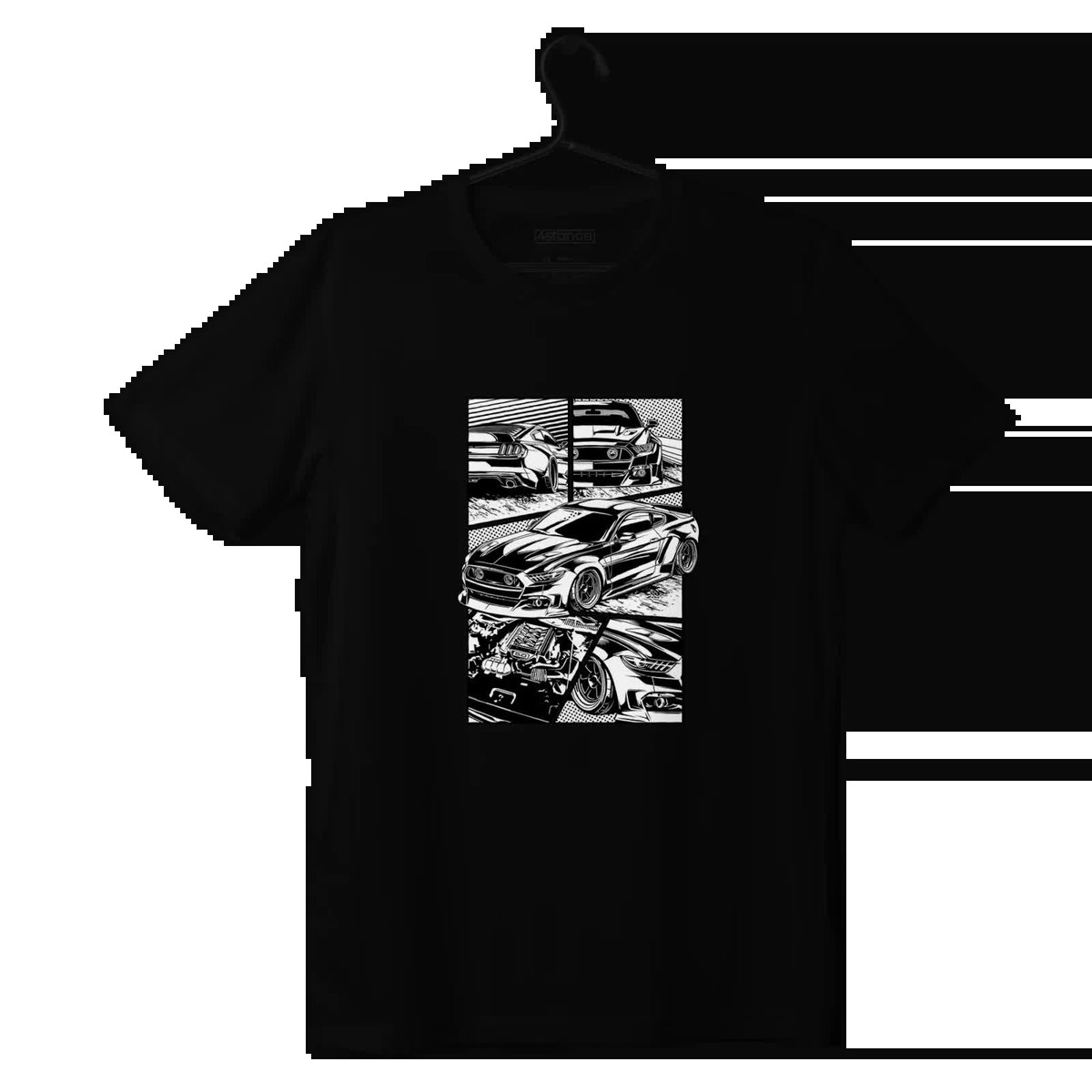 Czarny T-shirt koszulka FORD Mustang -XXL