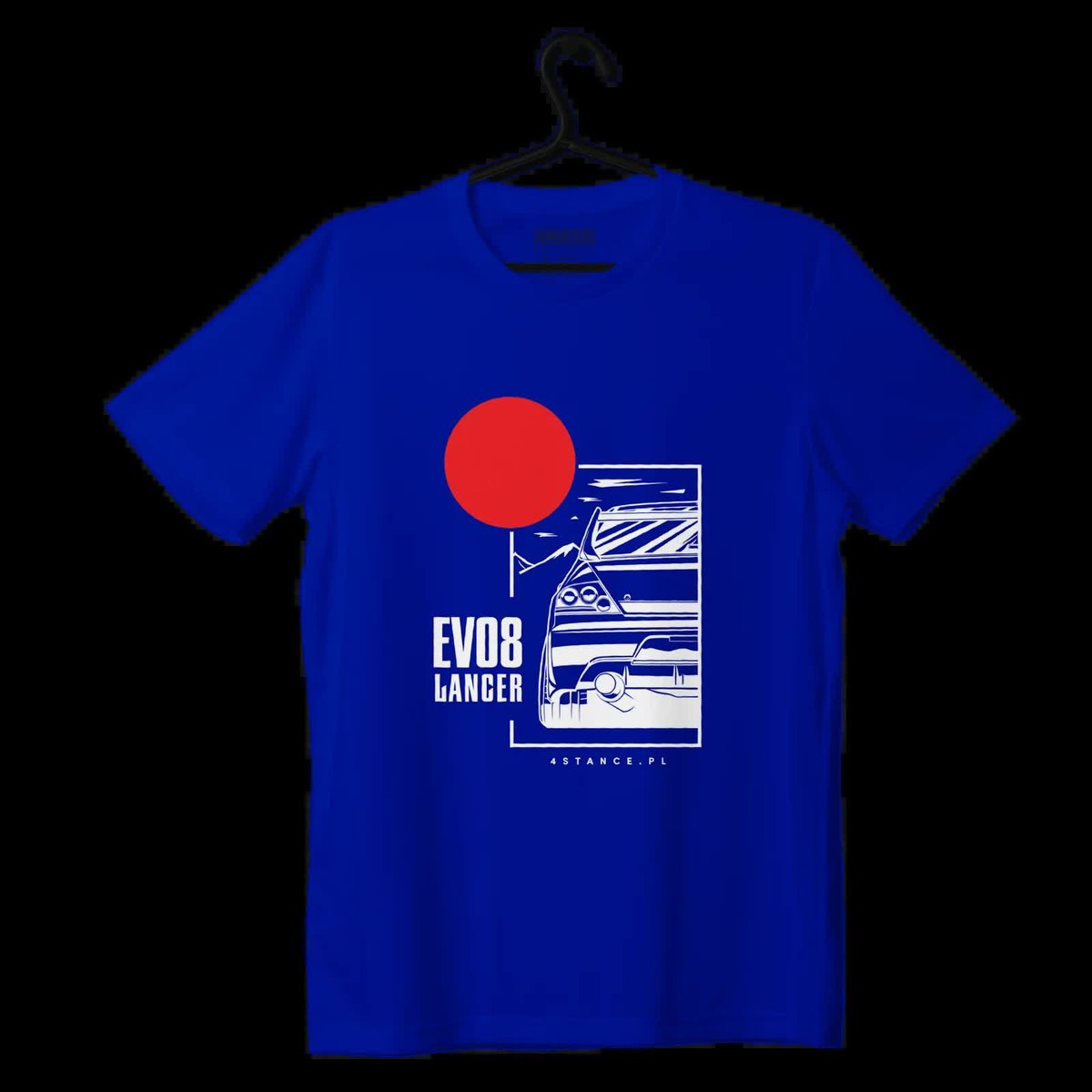 T-shirt Mitsubishi Lancer EVO8 JDM niebieska-XXL