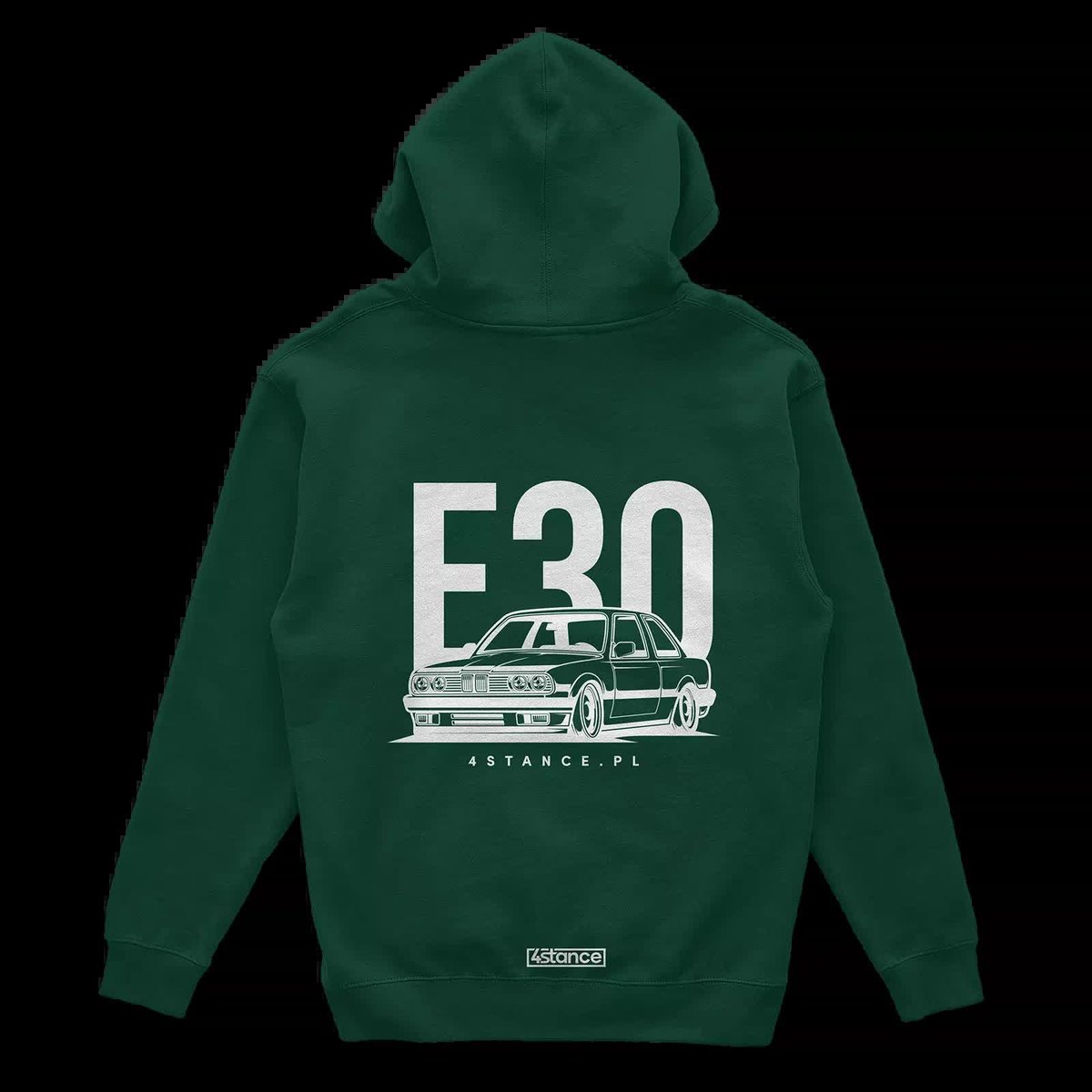 Bluza z kapturem BMW E30 Classic butelkowa zieleń-XXL