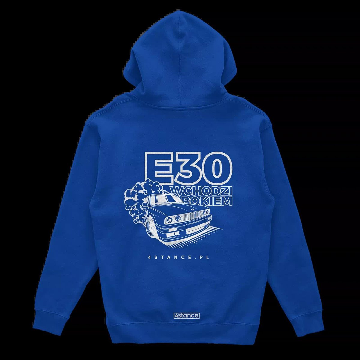 Bluza z kapturem BMW E30 Wchodzi bokiem niebieska-3XL