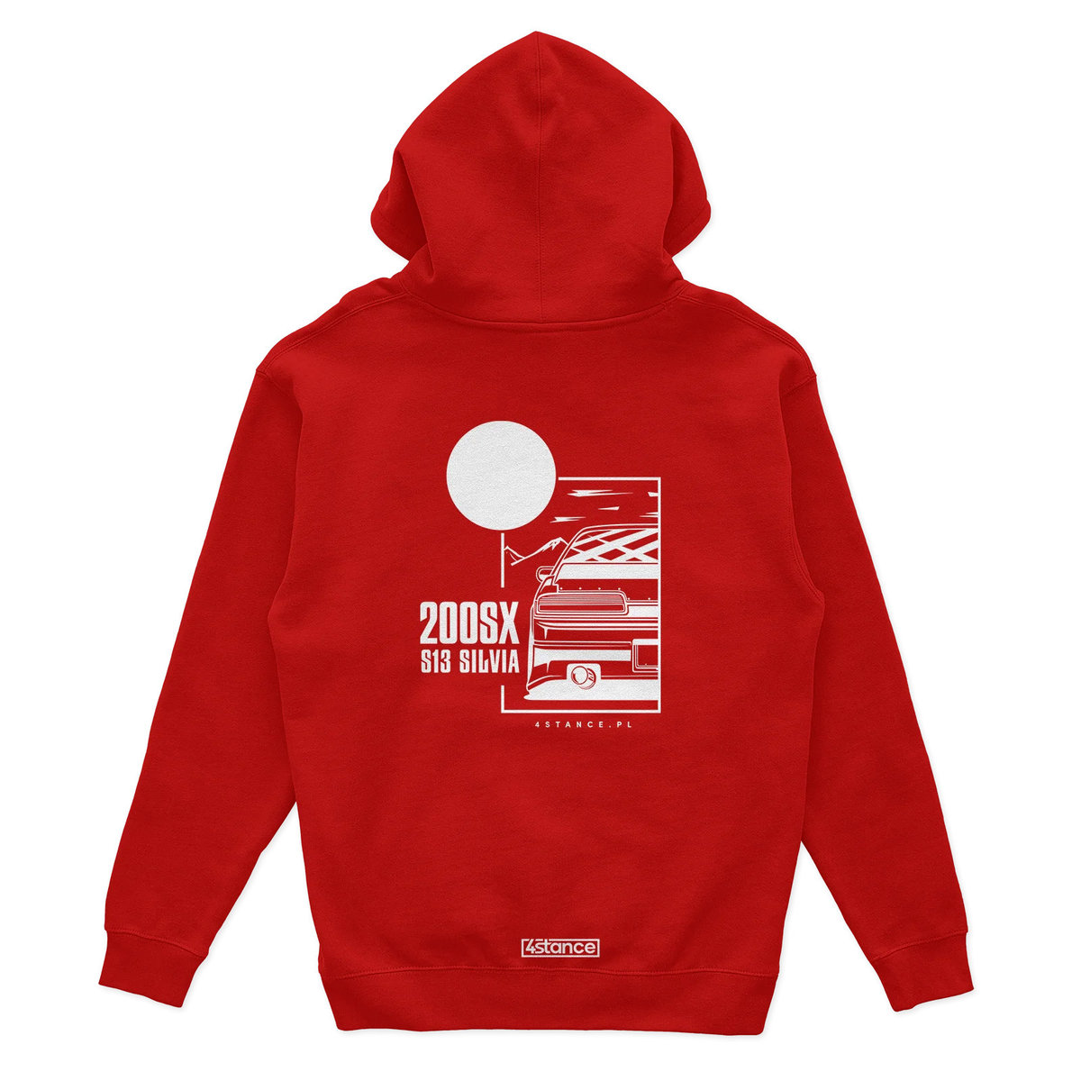 Bluza z kapturem Nissan 200SX S13 JDM czerwona-XXL