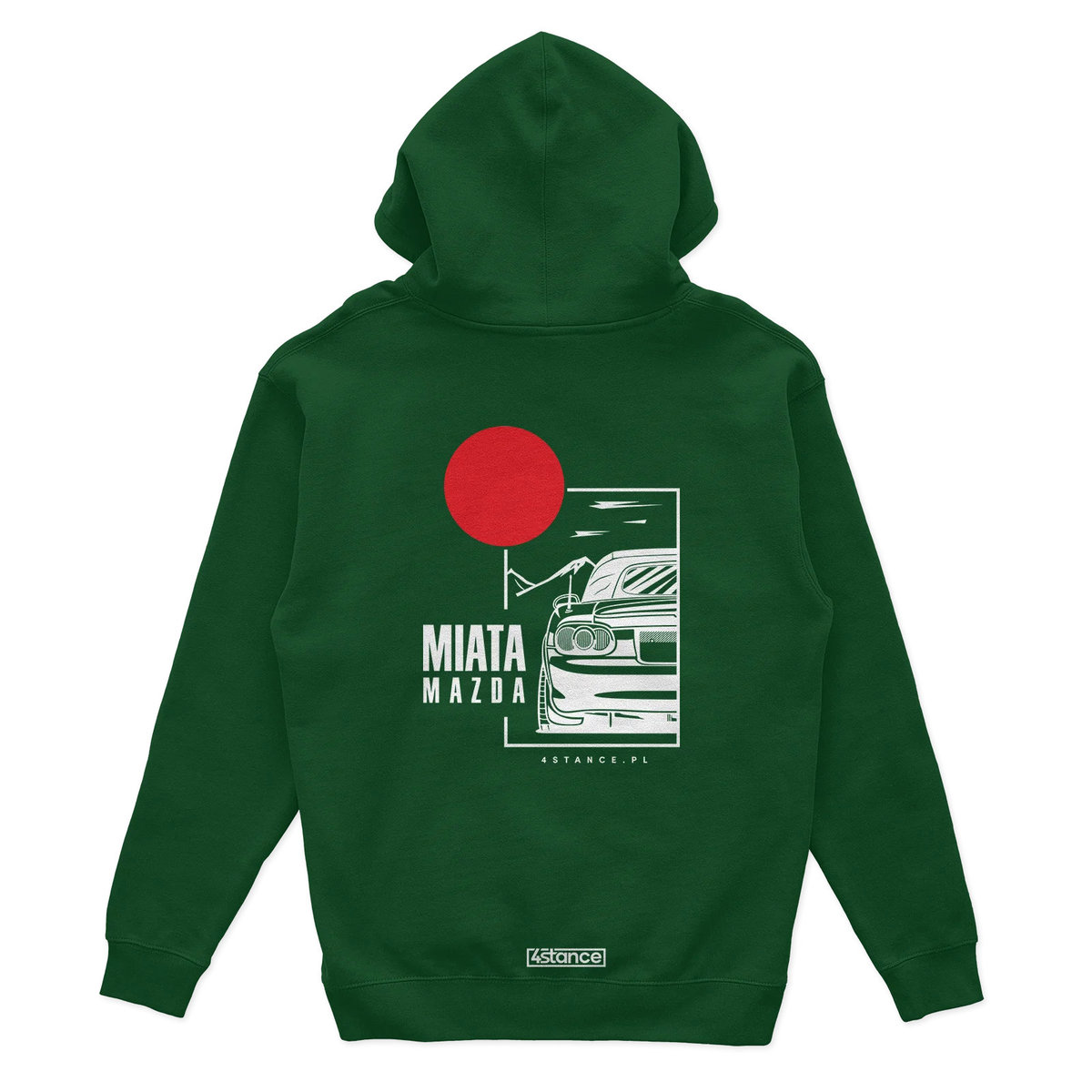 Bluza z kapturem Mazda Miata z dachem zielona-L