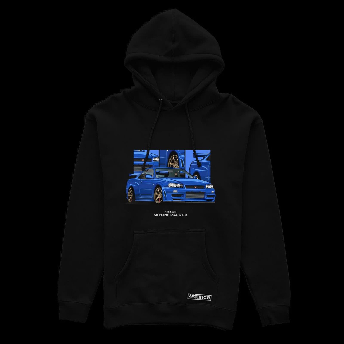 Czarna bluza z kapturem NISSAN SKYLINE R34-XXL