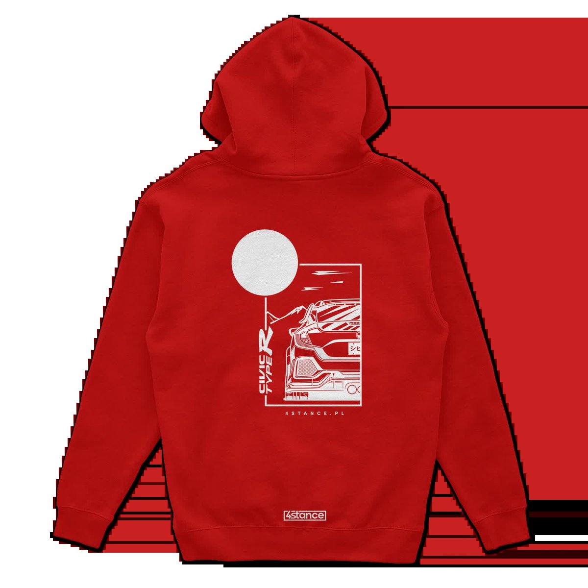 Bluza z kapturem Honda Civic Type R czerwona-XXL
