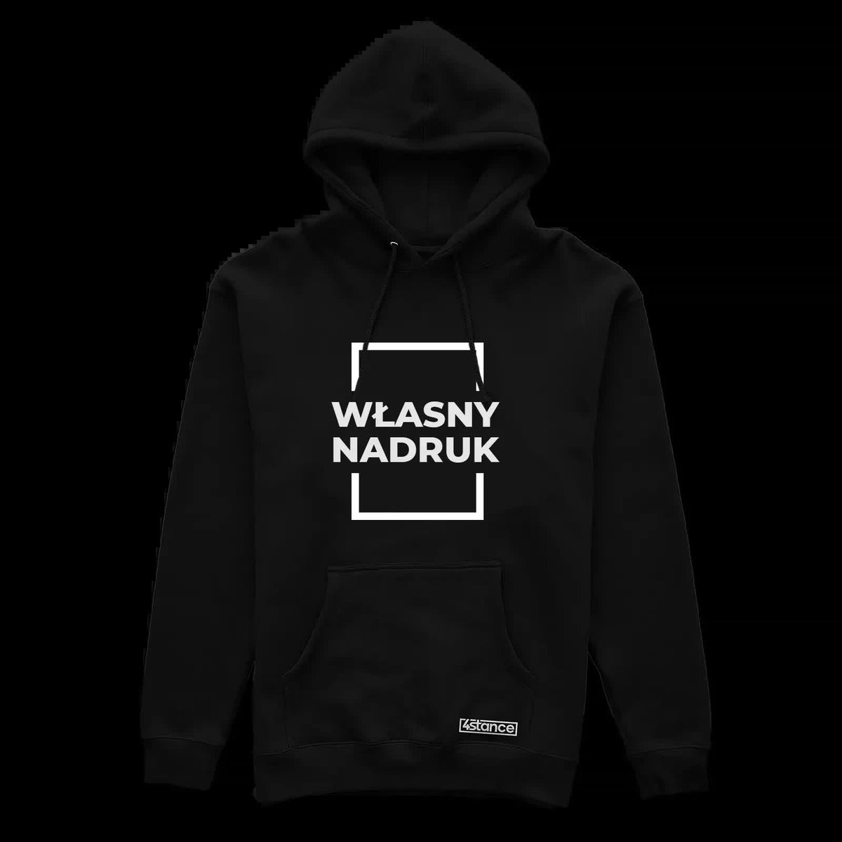 Bluza z własnym nadrukiem, czarna z kapturem-L