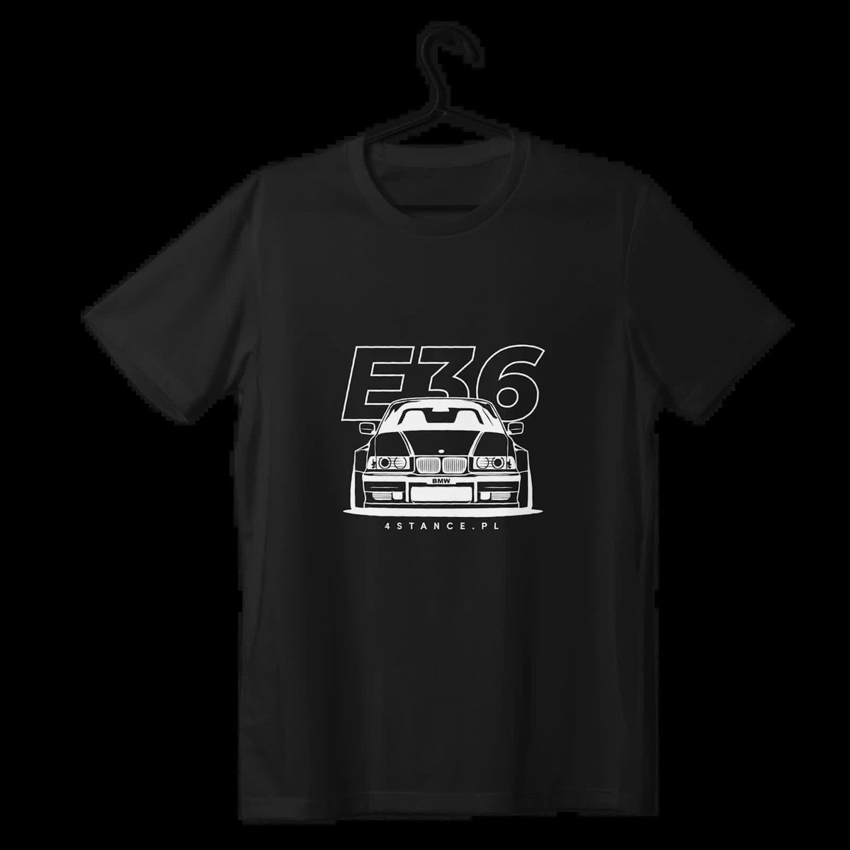 T-shirt koszulka przód BMW E36 czarna-4XL