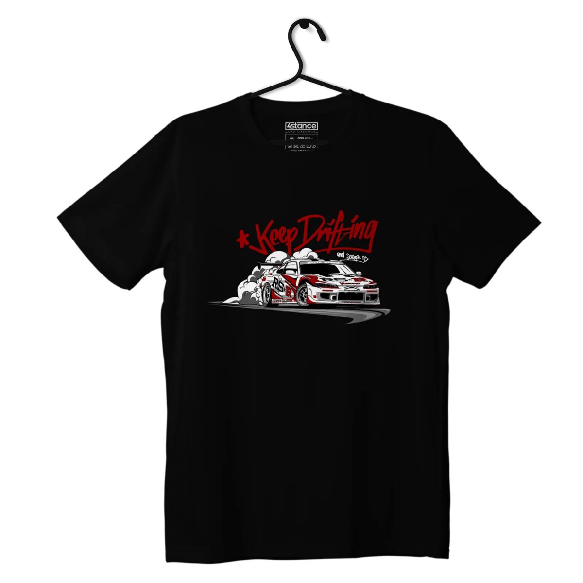Czarny T-shirt Nissan Silvia S15 Keep Drifting-3XL