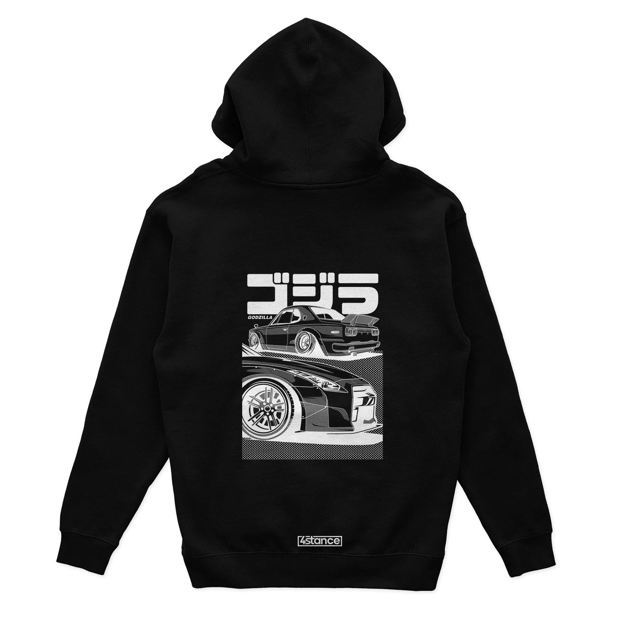 Czarna bluza z kapturem Nissan Skyline GT-R GOJIRA-M