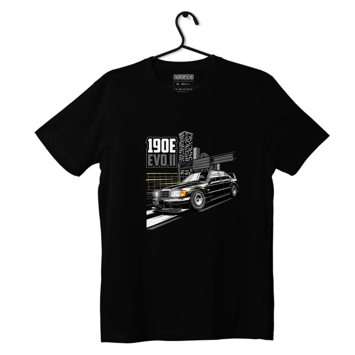 Czarny T-shirt Mercedes W201 E190 AMG EVOII -XS
