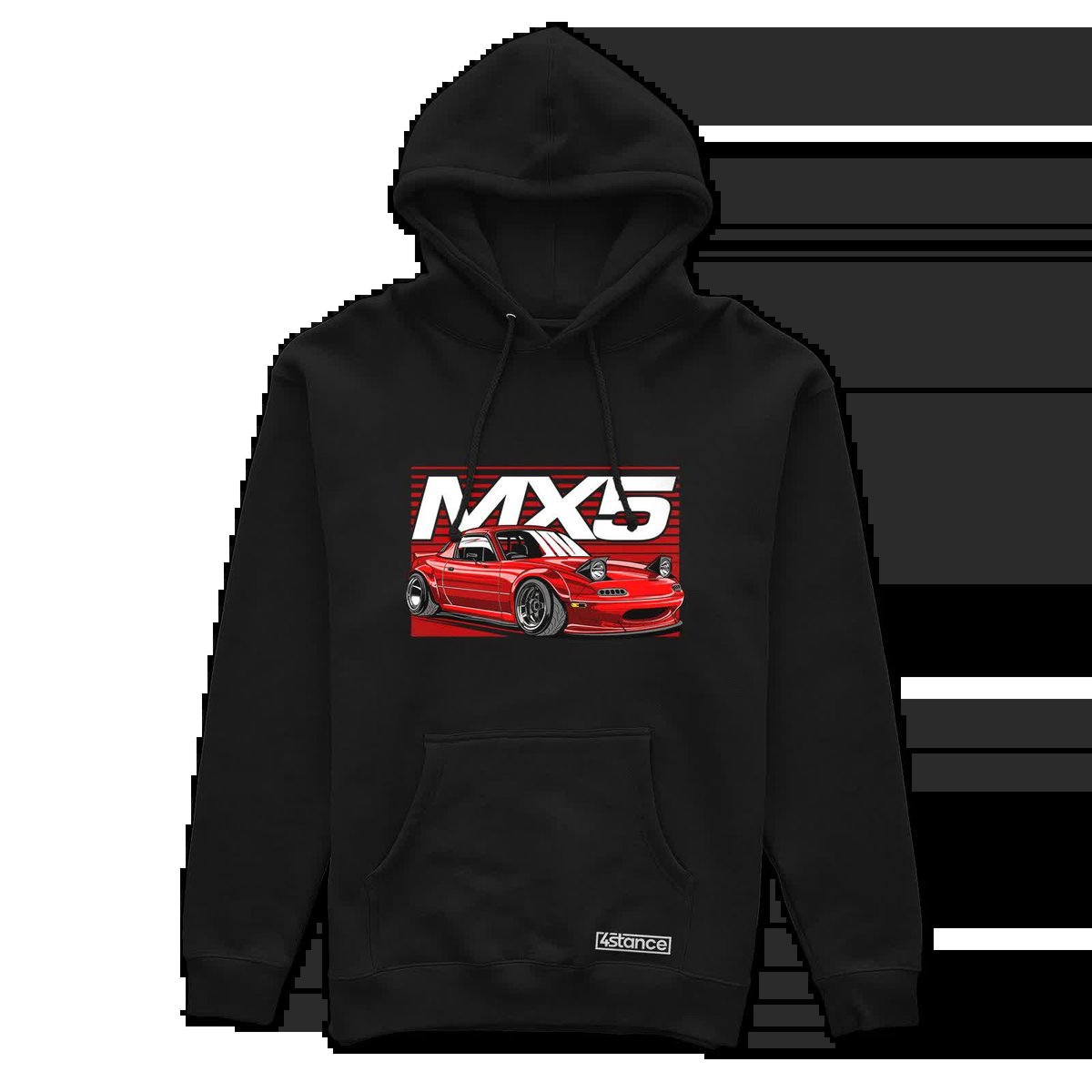 Czarna bluza z kapturem Mazda MX-5 Miata JDM-S