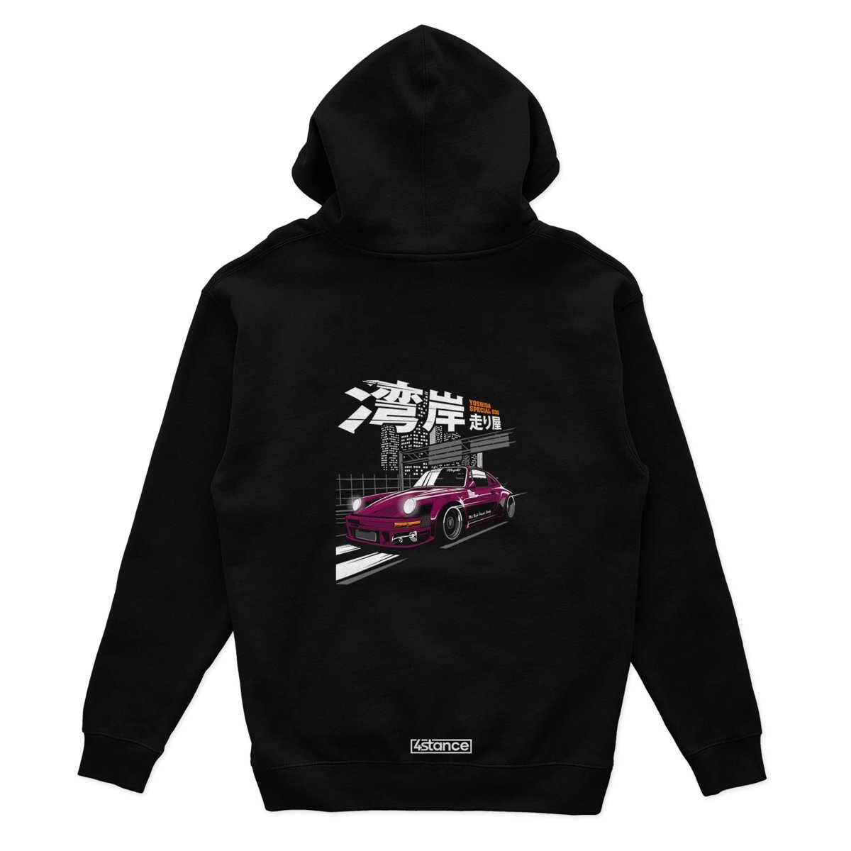Czarna bluza z kapturem Porsche 930-L