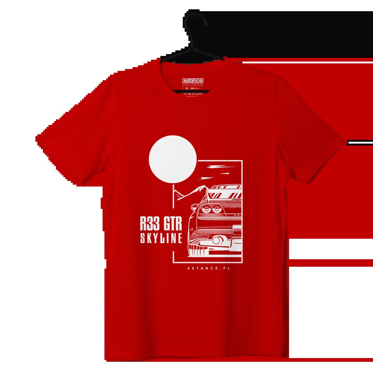 T-shirt koszulka Nissan Skyline 33 GTR czerwona-XL