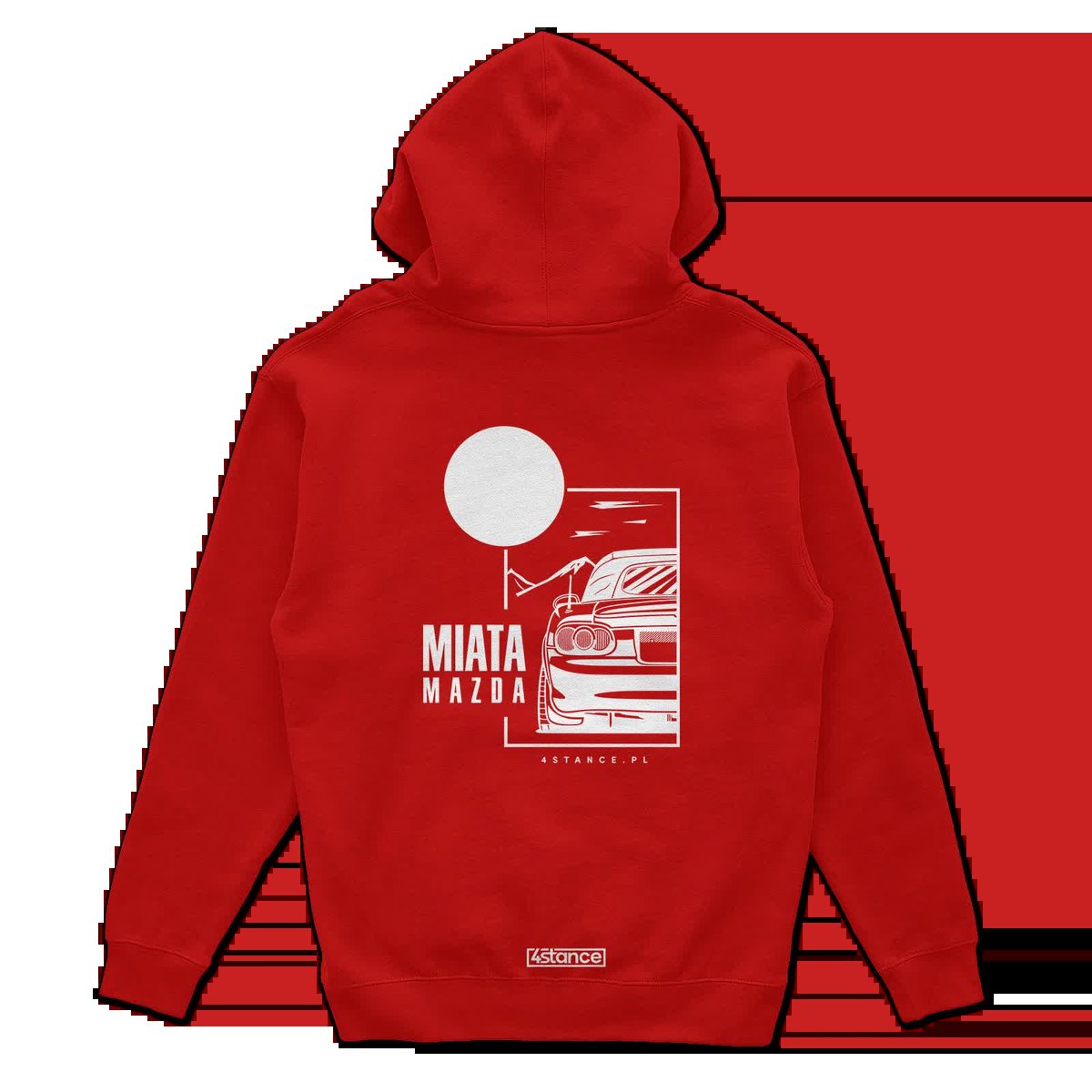 Bluza z kapturem Mazda Miata z dachem czerwona-3XL