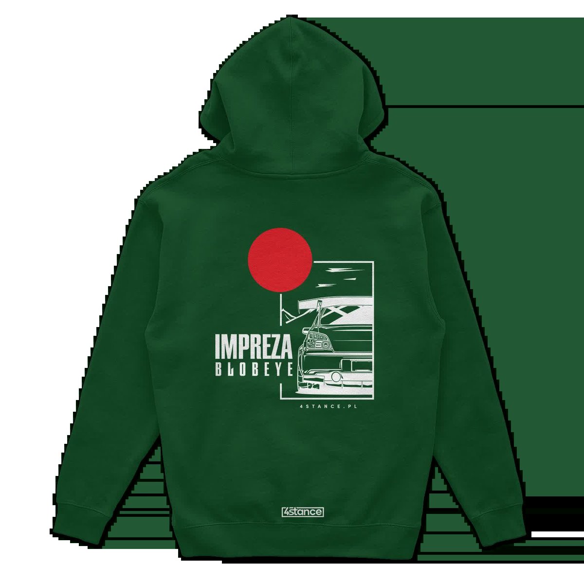 Bluza z kapturem Subaru Impreza Blobeye zielona-XS