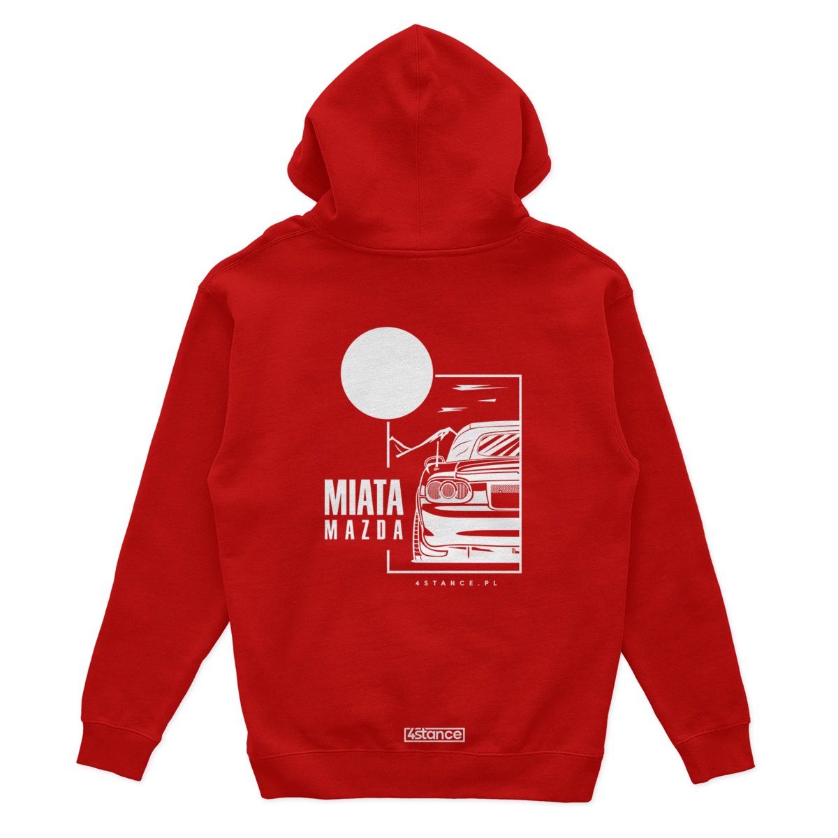 Bluza z kapturem Mazda Miata z dachem czerwona-XL