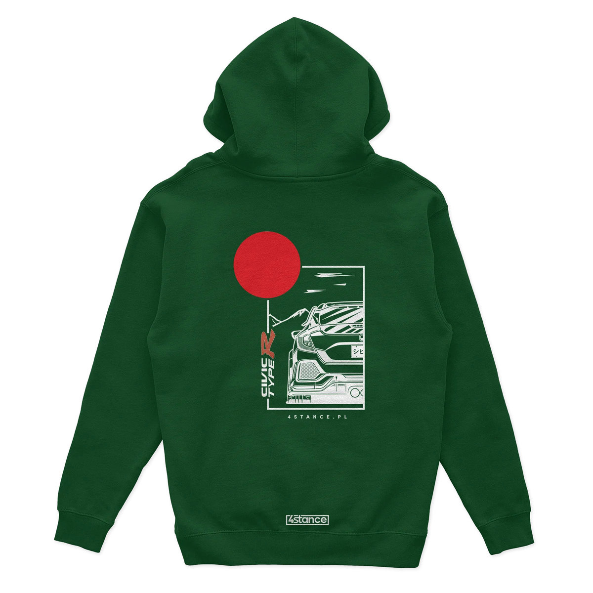 Bluza z kapturem Honda Civic Type R zielona-XL