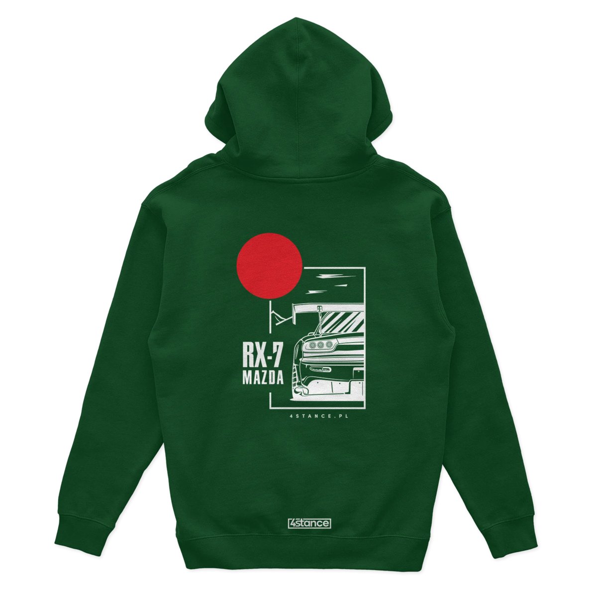 Bluza z kapturem Mazda RX-7 zielona-XS