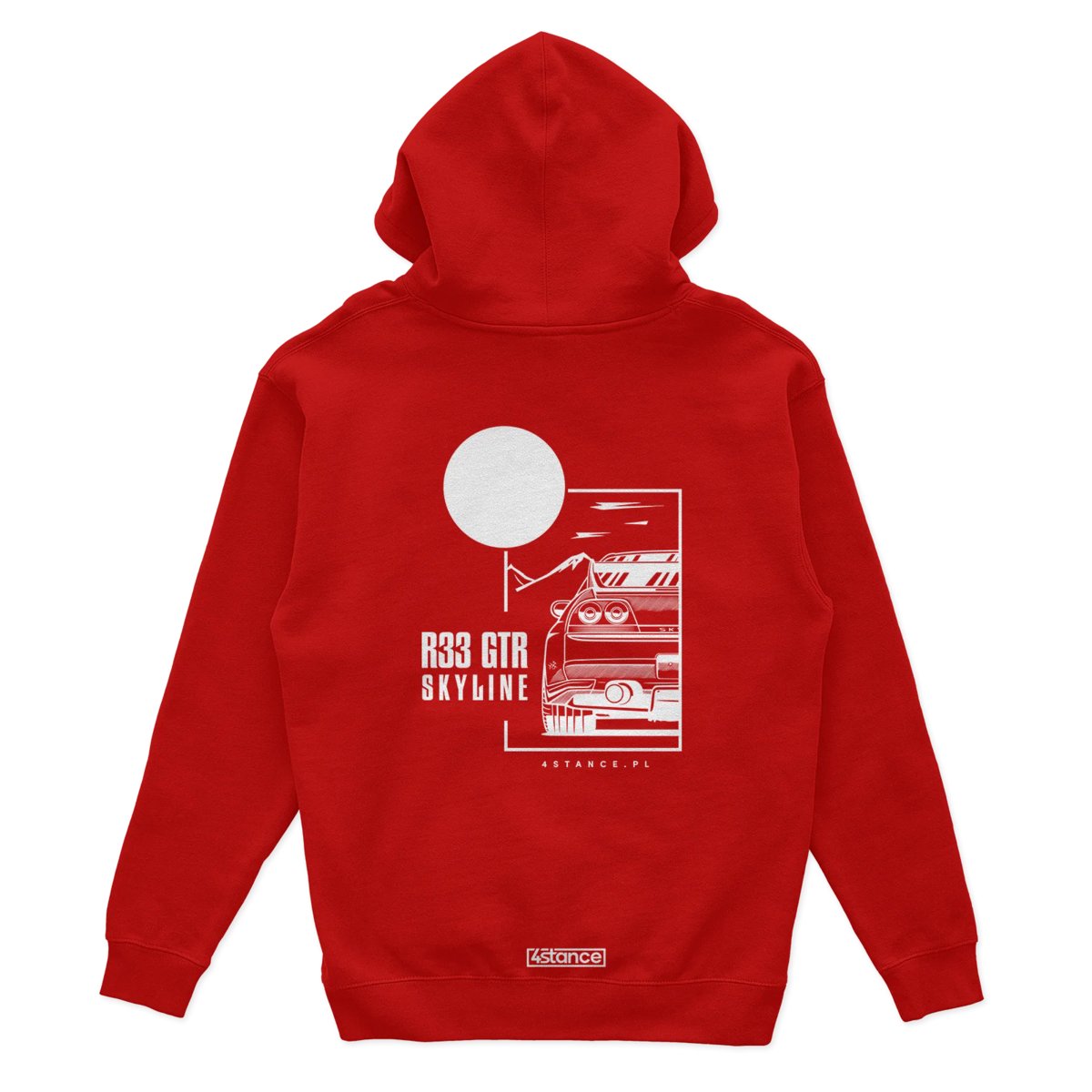Bluza z kapturem Nissan Skyline 33 GTR czerwona-3XL