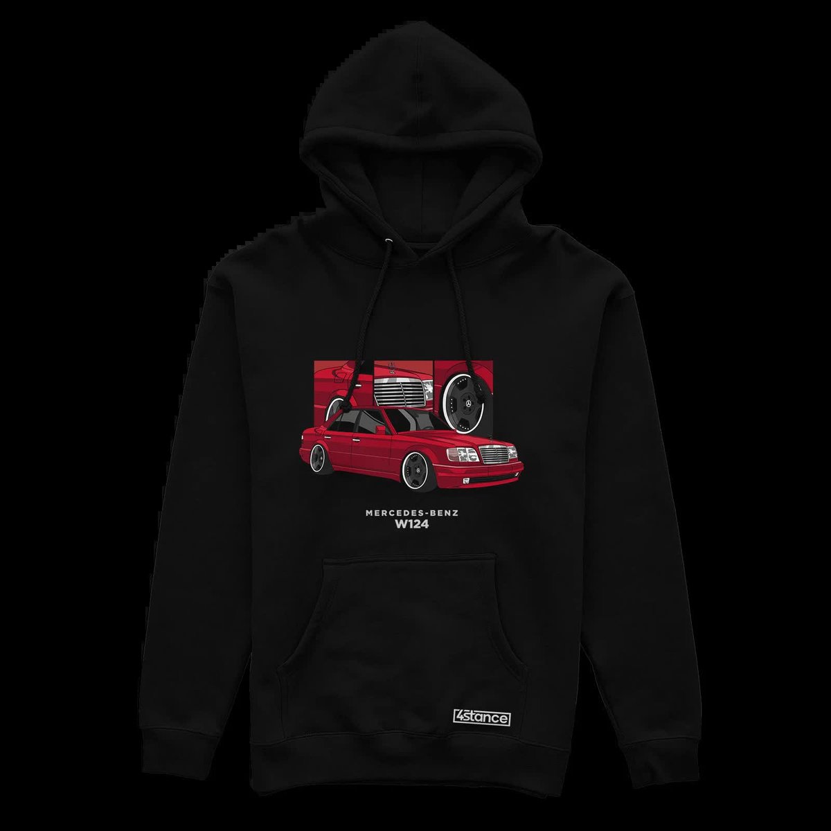 Czarna bluza z kapturem Mercedes-Benz W124-3XL