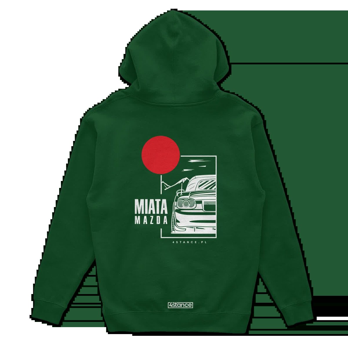 Bluza z kapturem Mazda Miata z dachem zielona-M