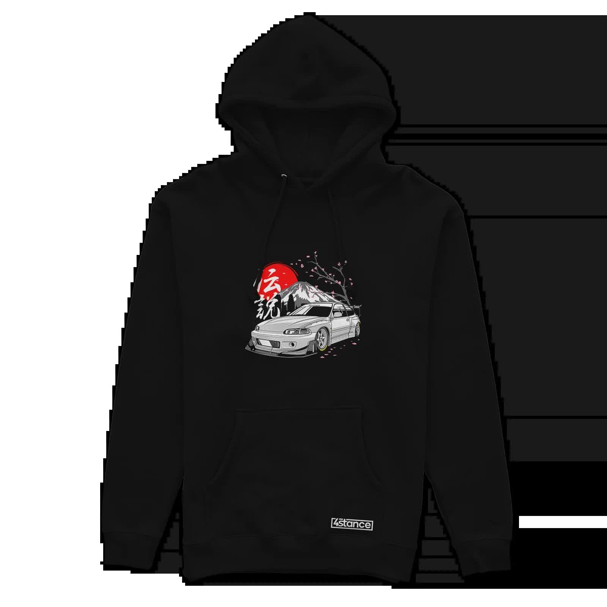 Czarna bluza z kapturem Honda Civic EG6 Pandem-XL