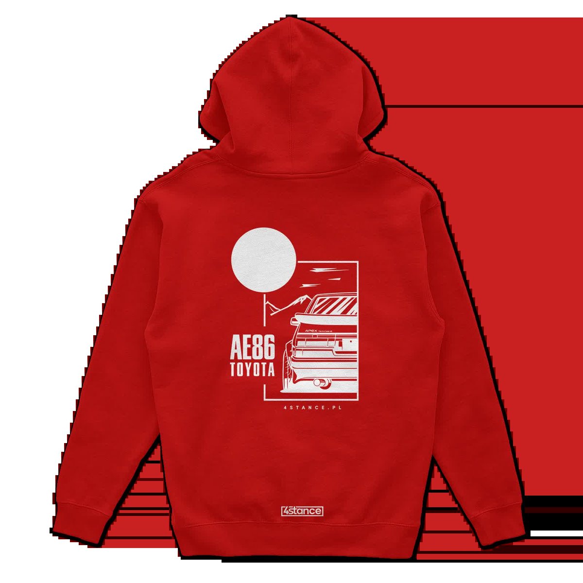 Bluza z kapturem Toyota AE86 czerwona-XL