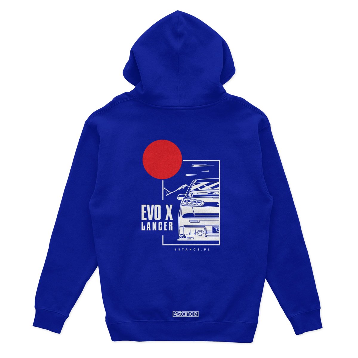 Bluza z kapturem Mitsubishi Lancer Evo X niebieska-3XL