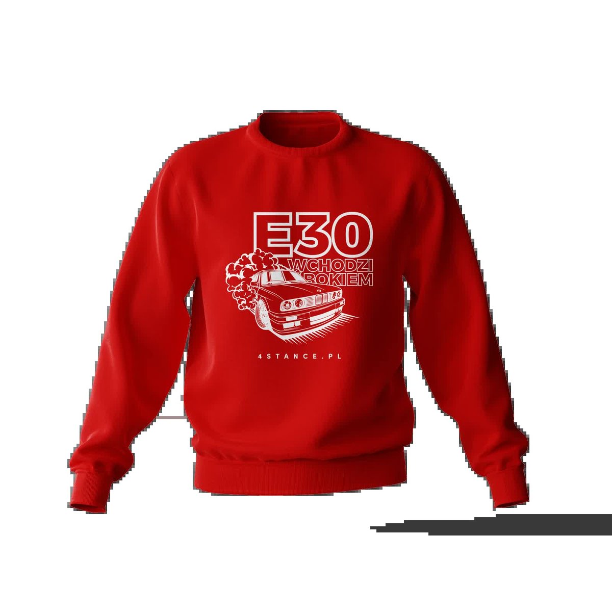 Bluza BMW E30 wchodzi bokiem czerwona-3XL