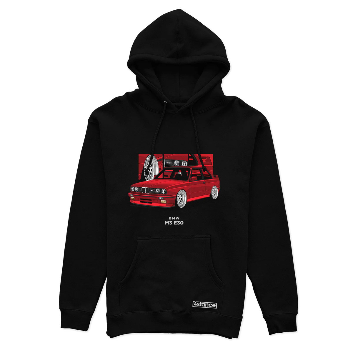 Czarna bluza z kapturem BMW E30 M3 coupe -3XL