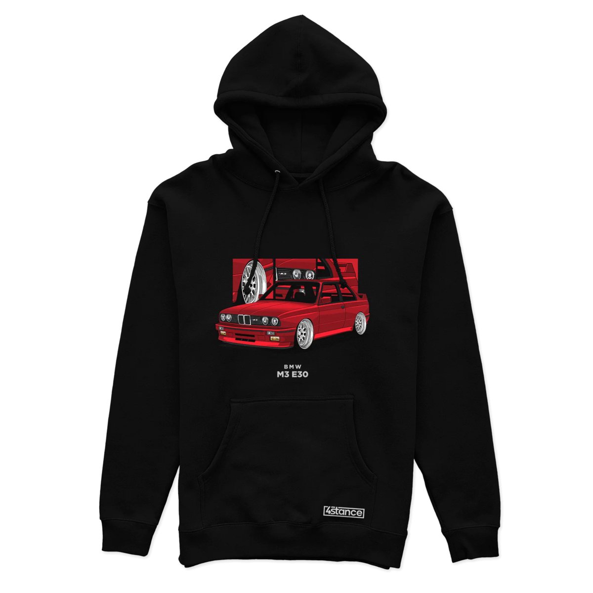 Czarna bluza z kapturem BMW E30 M3 coupe -L
