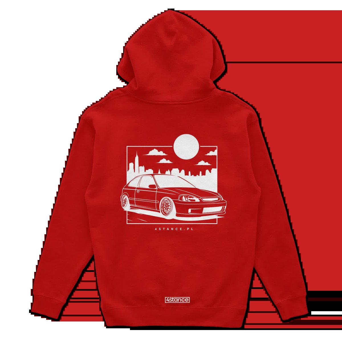 Bluza z kapturem Honda Civic VI JDM czerwona-L