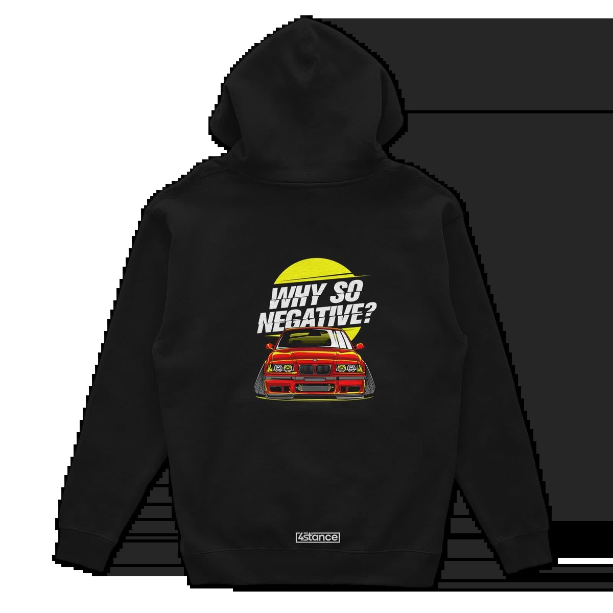 Czarna bluza z kapturem BMW E36 WHY SO NEGATIVE?-S