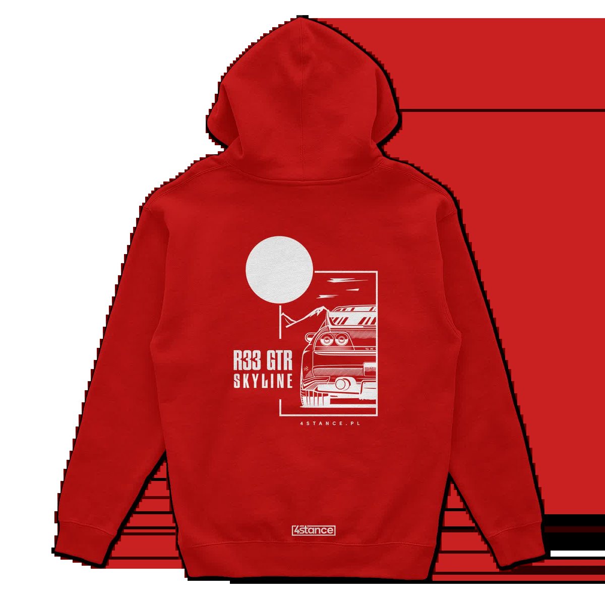 Bluza z kapturem Nissan Skyline 33 GTR czerwona-S