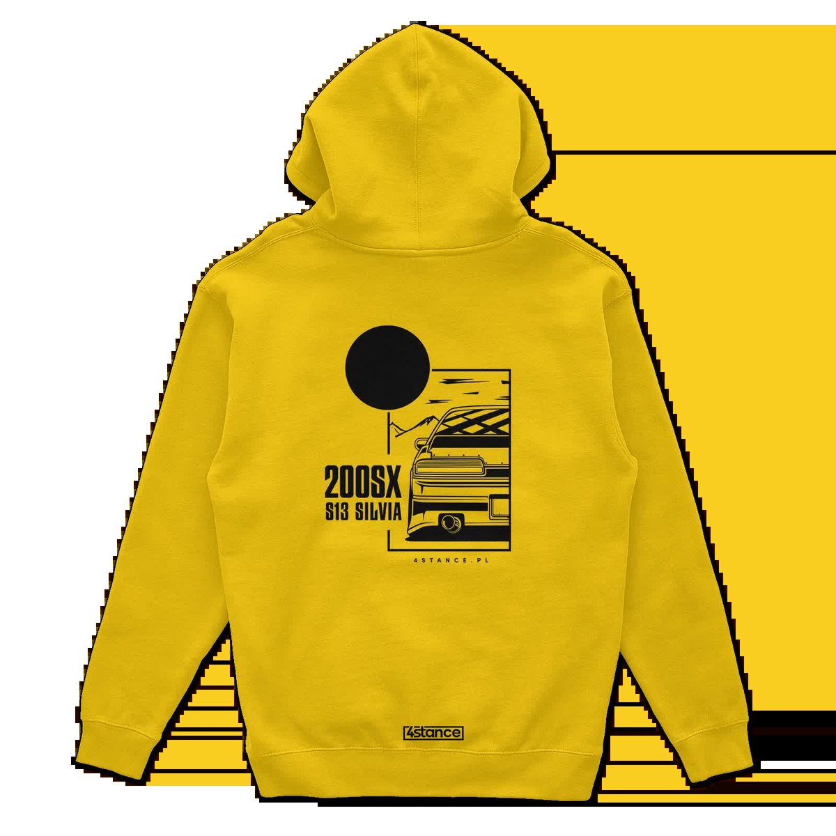 Bluza z kapturem Nissan 200SX S13 JDM żółta-XS