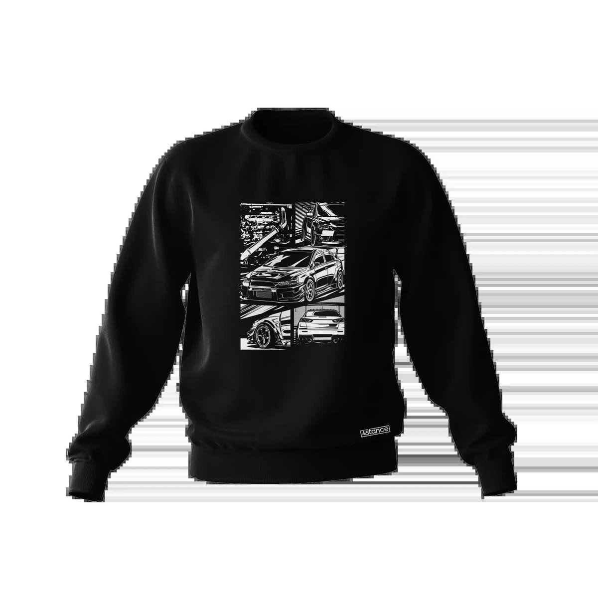 Czarna bluza Mitsubishi Lancer EVO X sketch-XS