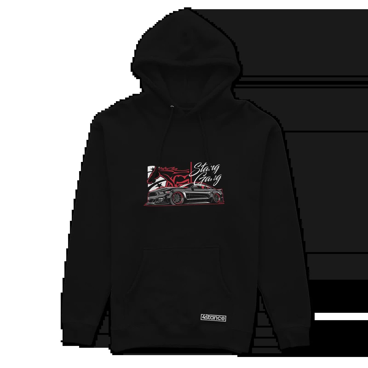 Czarna bluza z kapturem FORD Mustang Stang Gang-XXL