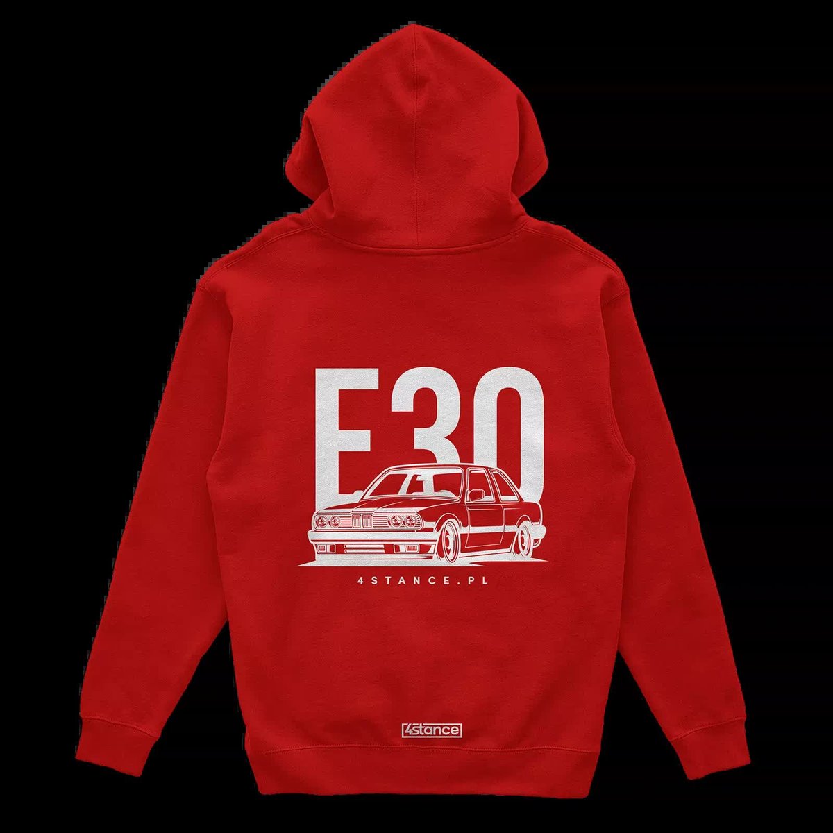 Bluza z kapturem BMW E30 Classic czerwona-XS