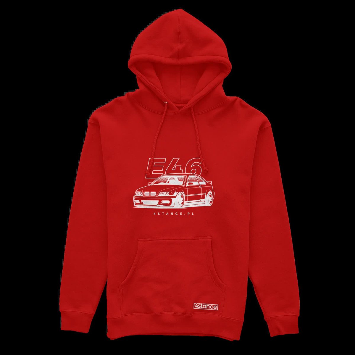 Bluza z kapturem przód BMW E46 czerwona-XXL