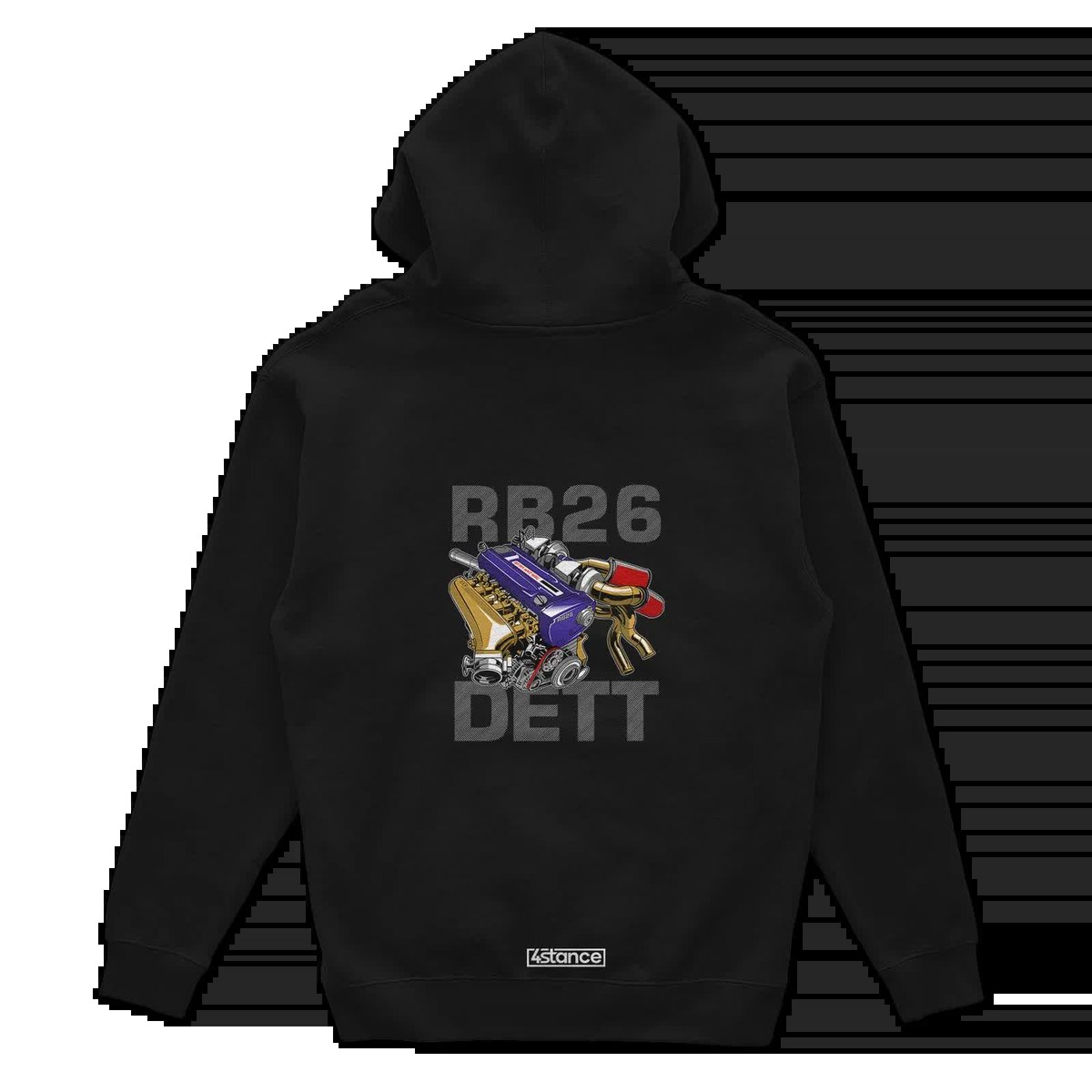 Czarna bluza z kapturem silnik RB26 DETT-M